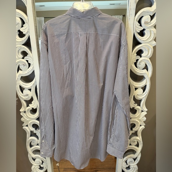 Men’s POLO RALPH LAUREN Brown/White stripe long sleeve button down. Size 2XLT - Picture 2 of 6